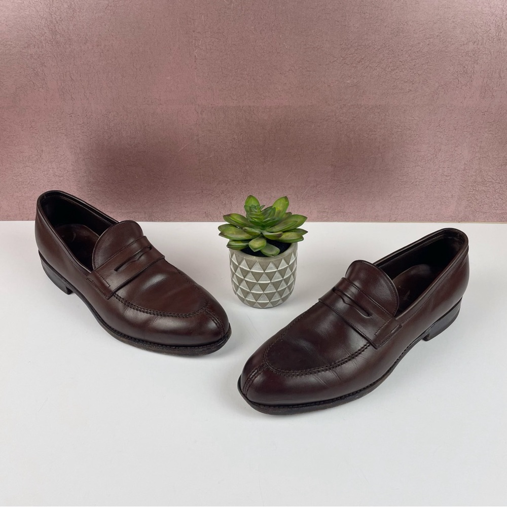 Carmina Jose Albaladejo Pujadas Goodyear Brown Penny Loafers Shoes Men Size 7